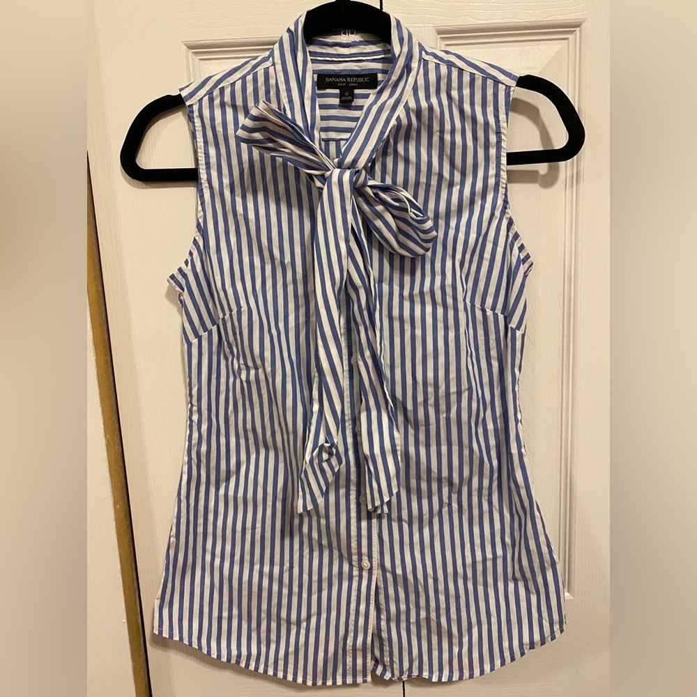 Button Up Sleeveless Blouse